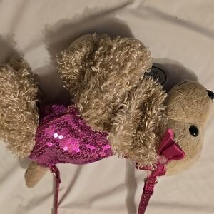 Pink Sequin Dog-Shaped Kids Bag